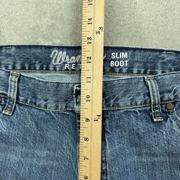 Wrangler Retro Slim Boot Jeans Men 38x30 Blue Cotton Cowboy Western Rodeo - Picture 8 of 10